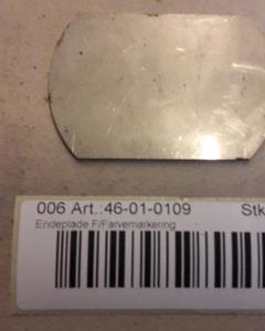 End plate f/colour marking